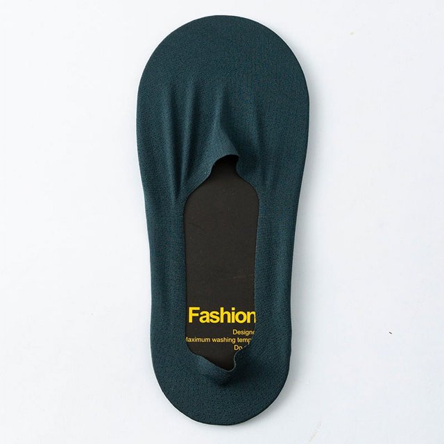 Calcetines cortos de verano finos y transpirables de malla de seda de hielo de algodón con parte inferior que absorben el sudor, calcetines náuticos antideslizantes y discretos para hombre
