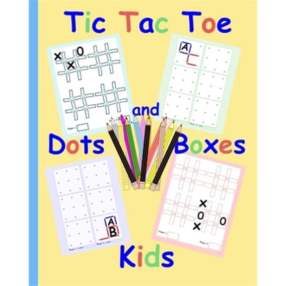 Pre-Owned Tic Tac Toe Dots and Boxes Kids: Pen and Paper family game books for kids and adults Simple fun sibling games Easy quick games for children elderly seniors (Paperback)