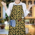 thumbnail image 6 of Black Yellow Sunflower Pattern Apron-Garden Aprons for Women with Pockets-Cotton Linen Waterproof Kitchen Cooking Gardening Aprons Adjustable for Kitchen,Cooking,BBQ and Salon 33x27 Inch, 6 of 7