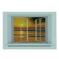 thumbnail image 2 of Ocean Cutting Board, Open Window a Sunset View Sky Tropics Nature Vacation Romantic Art Print, Decorative Tempered Glass Cutting and Serving Board, Large Size, Apricot, by Ambesonne, 2 of 5