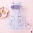 thumbnail image 2 of Vest for Girls Puffer Jacket Purple Cute Bear Ears Jacket Sleeveless Lightweight Puffer Jacket Boys Winter Jacket Boys Winter Jacket 2T, 2 of 8
