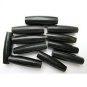 DANGEROUS THREADS Genuine Hairpipe Bone; Black Horn, size 1 inch, 25 pcs; Hair Pipe Choker Beads
