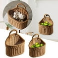 thumbnail image 3 of Topboutique Hanging Basket Woven Wall Baskets Shelf Basket Storage Bin Small Plant Basket Woven Storage Basket Decorative Basket Garden Plant Baskets with Handle for Home Office Organizing 1 Pcs, 3 of 9