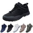 thumbnail image 2 of NOKIO Men Knit Walking Sneakers Breathable Wide Toe Athlet𝗂c Shoes with Adjustable Elastic Strap, Non-S𝗅ip Durab𝗅e Hiking Shoes Summer Lightweight Running Shoes for Back to College, 2 of 8