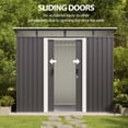 thumbnail image 6 of Storage Shed with Sliding Doors, Lofka 8'x6' Metal Garden Shed Clearance with Windows,for Outdoor Storage|Patio|Backyard, Grey, 6 of 9