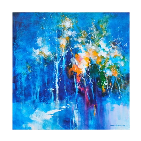 Canvas Wall Art - Thomas Leung 'Winter Blues' Wall Art for Living Room, Bedroom, or Office Décor by Trademark Fine Art - 14 x 14 Inches