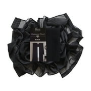 Black Single Sheer Voile Window Curtain Panel: 55"W x 63"L, Fully Hemmed, Rod Pocket