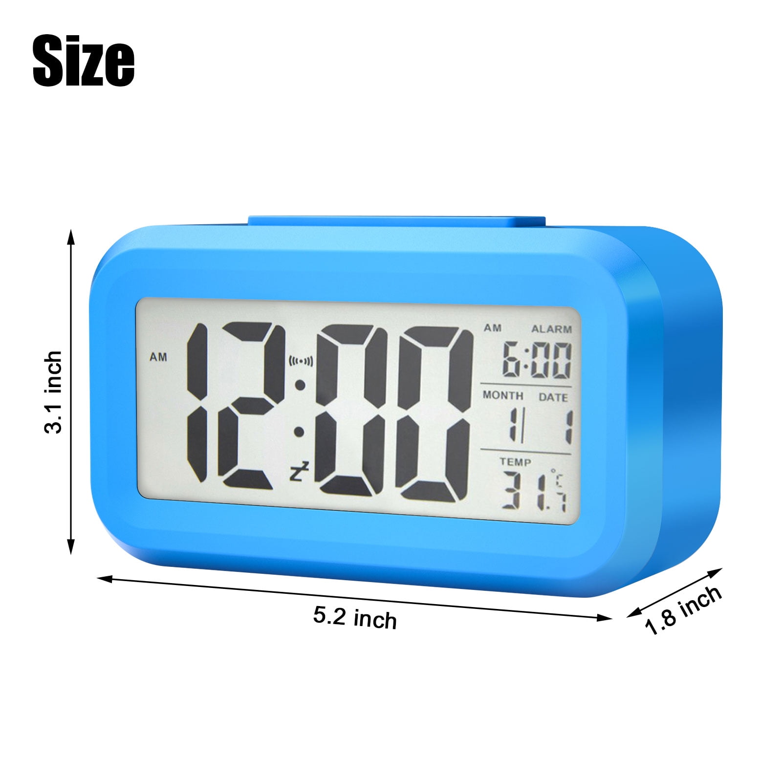 Details about    LED Digital Alarm Clock Time Thermometer Calendar Backlight Snooze Sleep Timer 