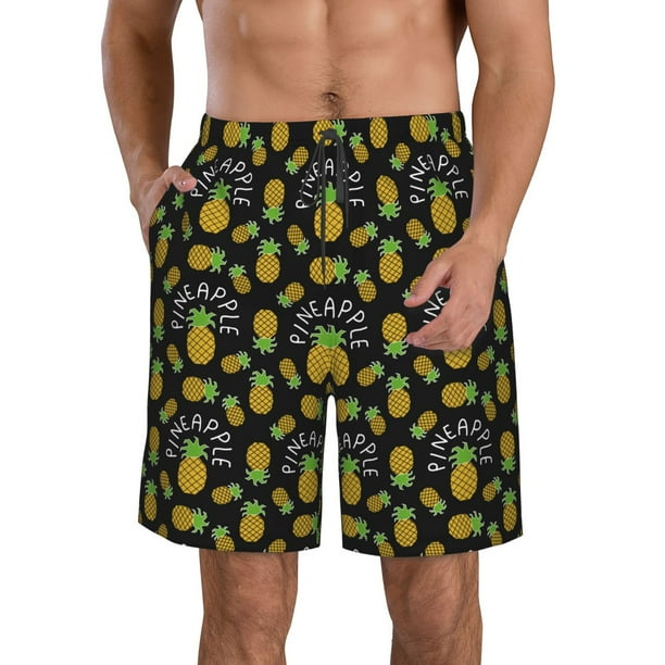 Fotbe Pineapple Trajes de Baño Estampados para Hombre, Shorts de Verano de Secado Rápido, Ropa de Playa, Bañadores-X-Large