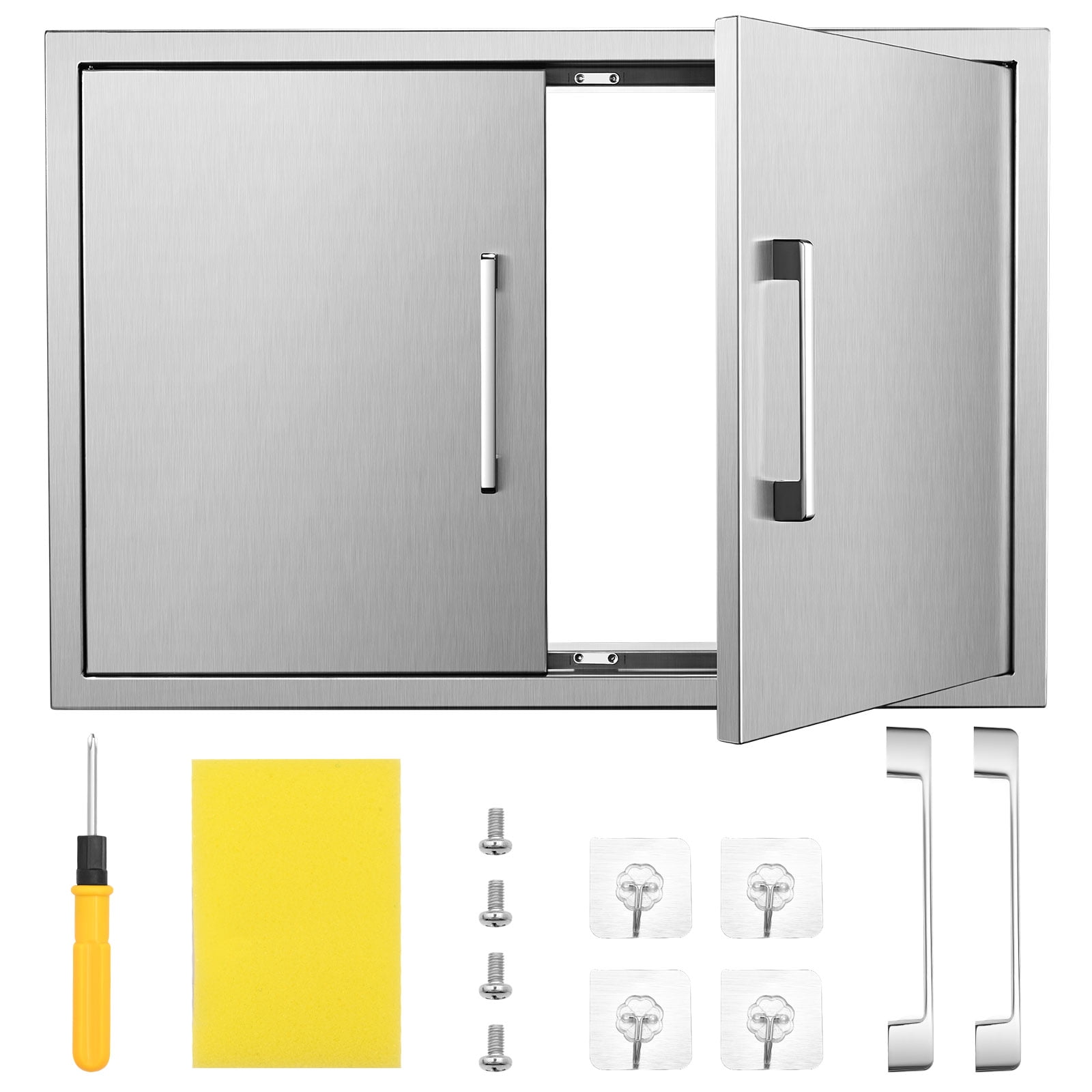 BIGFELIZ Outdoor Kitchen Door 28Wx19H Inch BBQ Access Double Doors BBQ