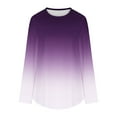 thumbnail image 5 of kpmatpey T-Shirts for Women Long Sleeve Crew Neck Color Block Side Split Loose Casual Tops Fall Blouses, 5 of 7