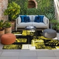 thumbnail image 2 of Yellow Black Outdoor Rug for Patio/Deck/Porch, Non-Slip Large Area Rug 4 x 6 Ft, Modern Abstract Art Botanical Indoor Outdoor Rugs Washable Area Rugs, Reversible Camping Rug Carpet Runner, 2 of 8