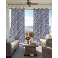 thumbnail image 4 of Blue Floral Blackout Curtains 54 Inches Long, Spring Flowers Pattern Plants Simple Vintage Thermal Insulated Black Out Curtains, Darken Window Curtain Drapes for Bedroom Living Room 52"x54" 2 Panels, 4 of 9