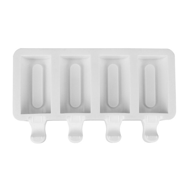 Inteprter Molde para helados de 4 rejillas, bandeja para hacer Chocolate DIY, molde antiadherente de silicona para helados, incluye asas de Herramientas y accesorios para hornear 4 ranuras