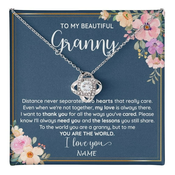 To My Beautiful Granny Necklace From Grandkids Granddaughter You Are The World Granny Birthday Mothers Day Customized Gift Box Message Card