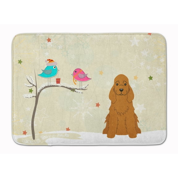 Christmas Presents between Friends Cocker Spaniel - Red Machine Washable Memory Foam Mat