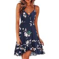 thumbnail image 2 of Babysbule Women's Summer Dresses Women's V-Neck Floral Print Strap Summer Casual Swing Dress With Ruffle Dress, 2 of 6