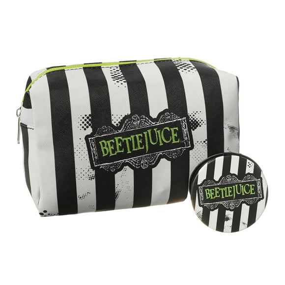 Beetlejuice Striped Logo Cosmetic Bag