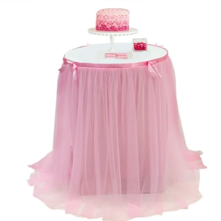 

Table Skirt Decorative Bowknot Tutu Table Skirt Table Decoration for Birthday