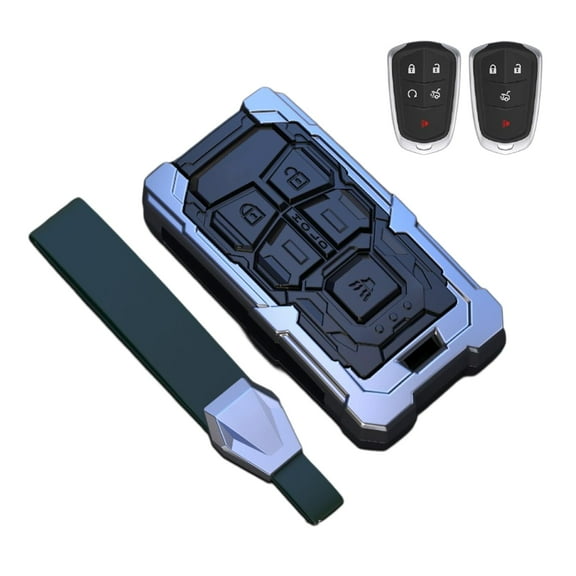 Key Cover Case, Zinc Alloy Smart Remote Key Fob Case Protector Shell Compatible with Cadillac Escalade CTS SRX XT5 ATS STS CT6 4/5-Buttons 2015-2019