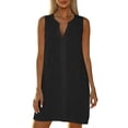 thumbnail image 3 of Taqqpue Womens Plus Size Swimsuit Cover Up Blouse Sleeveless V Neck Button Down Shirt Dresses Tops Summer Beach Vacation Knee Length Bathing Suits Dresses Under 10 Dollars for Women, 3 of 9