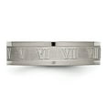 thumbnail image 3 of Titanium Roman Numerals 6mm Satin & Polished Flat Band, 3 of 6