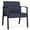 Castillo Batik, variant on Waterfall Reception Waiting Room Oversize Guest Chair / Black Steel / Blue