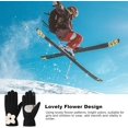 thumbnail image 2 of XINQIHANG Gants d'Hiver à Écran Tactile Gants d'Hiver Mignons avec des Gants de Conduite de Fleurs Femmes par Temps Froid, Gants de Randonnée pour la Course de Conduite Sportive, 2 of 7