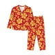 thumbnail image 1 of Balery Red Vintage Flowers Conjunto de Pijama con Estampado para Mujer, Conjunto de Dos Piezas con Manga Larga, Ropa de Dormir Suave con Bolsillos, Pijamas Cómodos-Small, 1 of 7