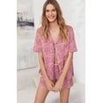 thumbnail image 2 of Womens Satin Short Pajamas Set Button Down Two-piece Pj Sets Sleepwear Flannel Loungewear, 2 of 6