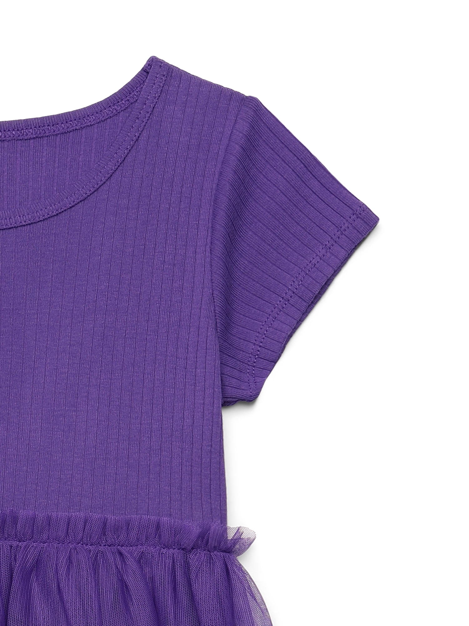 Wonder Nation Girls Tutu Dress with Short Sleeves, Sizes 4-18 & Plus