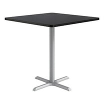 KFI Studios 42in Square Dining Table - 42in H - Black Top - Silver Base