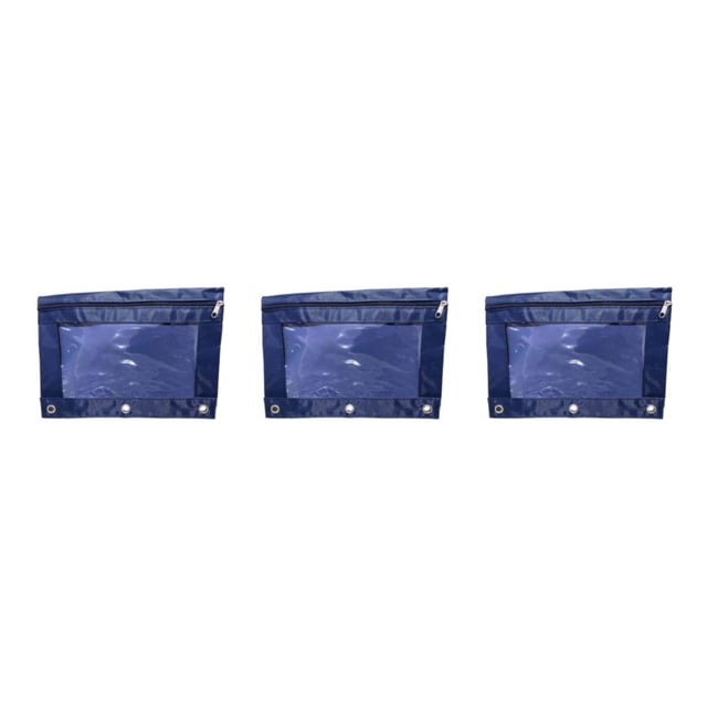 Destyer Durable Zippered Pouch For Easy Storage Of Important Papers Portable Stylish Navy Blue 3Set