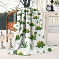 thumbnail image 2 of Green Dinosaurs Classic Ferns Blanket,Comfortable Soft Lamb Wool Throw Blanket,All Season,Warm Lightweight Blankets for Sofa Bed Couch Living Room Chair,40"x50", 2 of 4