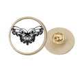 thumbnail image 1 of Ala de mariposa con volante Broche de oro metálico circular, 1 of 3