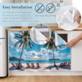 thumbnail image 5 of Summer Beach Coastal Cabinet Curtain 28"Wx35"L,Dustproof Under Sink Skirt with Self Adhesive Tape,Blue Sea Ocean Landscape Hawaii Cabinet Curtain Cover for Bathroom Vanity,Kitchen Sink,Laundry Room, 5 of 9