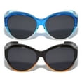 thumbnail image 2 of 2 Pairs Large Women Round Polarized Fit over Sunglasses - Wear Over Prescription Eyeglasses 100% UV Protection, 2 of 3
