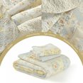 thumbnail image 5 of DUOHONG King Bedspread 120"W x 120"L - 100% Cotton Reversible Lightweight Oversized Quilt with 2 Pillow Shams, Yellow/Cream White, 5 of 7