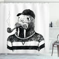 thumbnail image 1 of Ambesonne Contemporary Shower Curtain, Hipster Walrus, 69"Wx75"L, White Black, 1 of 3