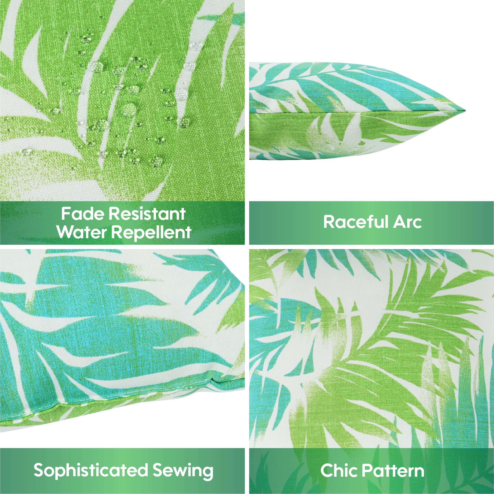 2 Pack Outdoor Throw Pillows, Waterproof & Fade-Resistant Patio Cushions, 18x18 Inch Decorative Outdoor Pillows for Garden, Porch, Balcony & Poolside Furniture