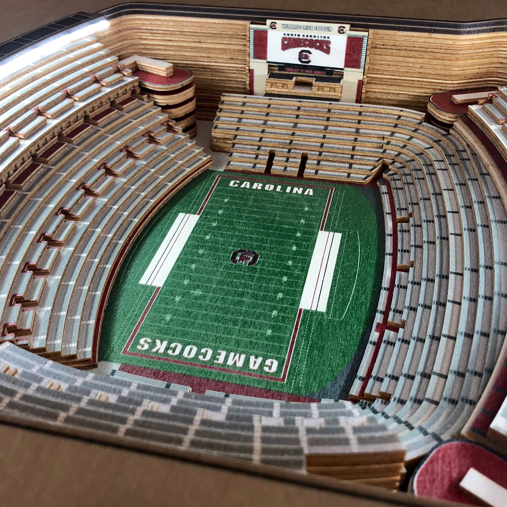 South Carolina Gamecocks 25-Layer StadiumViews Lighted End Table