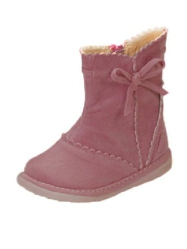 Squeak Me Shoes Girls Pink Suede Boot 