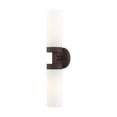thumbnail image 2 of Livex Lighting Aero 2-Light Glass/Metal ADA Vanity Sconce in Bronze, 2 of 9