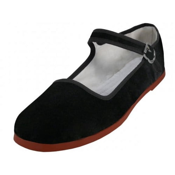 Women's Velvet Mary Jane Shoes Flat Ballet Colors