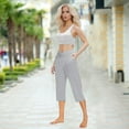 thumbnail image 4 of 18" Dressy Capri Pants for Women High Waisted Tummy Control Yoga Capris Athletic-Fit Quick-Dry Baggy Trouser High Waisted Put On Strech Sweatpant Capris Slacks Yoga Dress Pant, 4 of 7