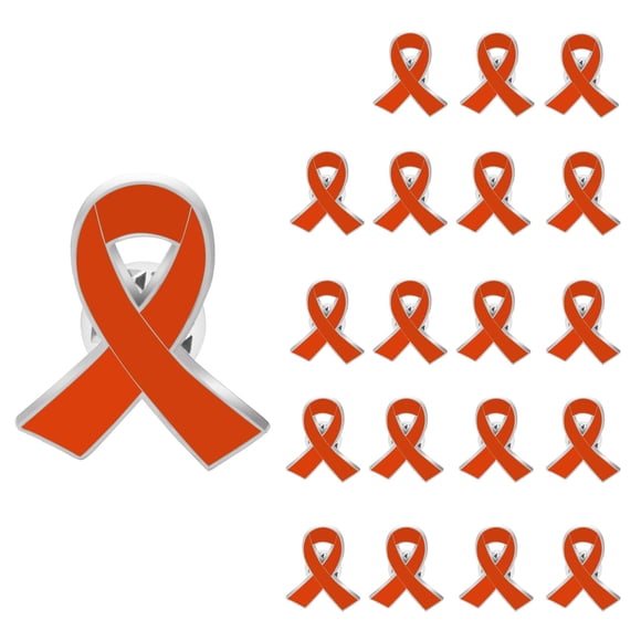 Pins cufieovh, 20 piezas, listón naranja de concientización sobre la leucemia