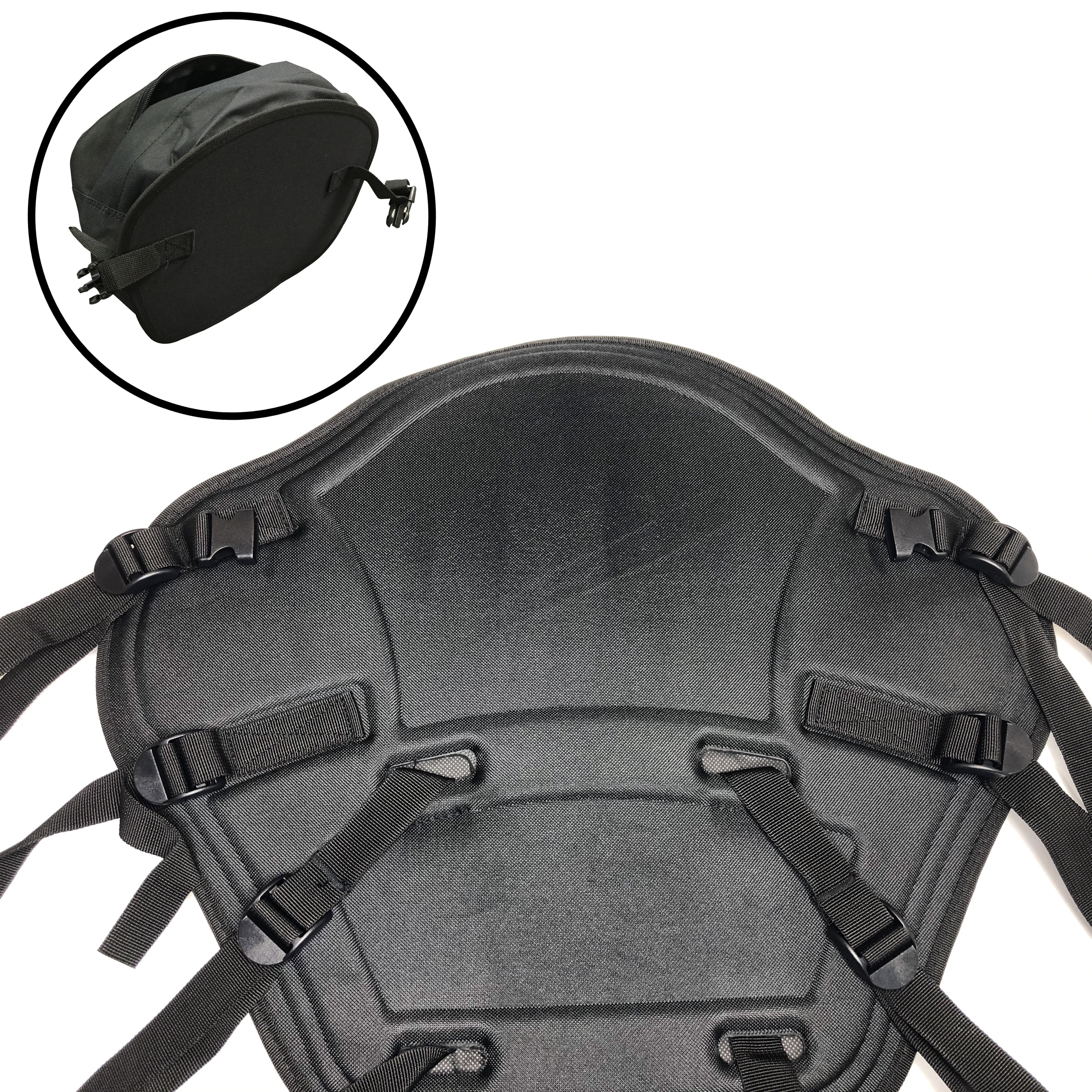 Pactrade Marine Adjustable Padded Deluxe Kayak Seat Detachable Back Backpack/Bag Canoe Backrest