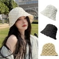 thumbnail image 4 of Bucket Hat for Women Teenagers Wide Brim Foldable Soft Fisherman Hat Wide Brim Spring Summer Anti-UV Hat Solid Color, 4 of 17