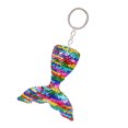 thumbnail image 2 of Colorful Shiny Sequins Mermaid Tail Charm Keychain Key Rings Backpack Car Keyring Phone Accessories (1), 2 of 8