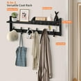 thumbnail image 3 of Coat Rack Wall Mount with Shelf, 27.5" Entryway Wall Hanging Shelf, Coat and Key Hanger with 10 Dual Hooks, Mail Organizer and Key Holder Hat Rack for Wall, Wood Coat Hooks with Storage, 3 of 14